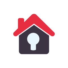 padlock house home insurance accident protection icon. Isolated and flat illustration. Vector graphic