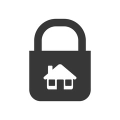 padlock house home insurance accident protection icon. Isolated and flat illustration. Vector graphic
