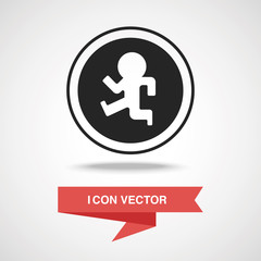 Pedestrian sign icon