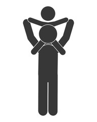 flat design man carrying baby icon vector illustration