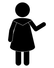 flat design faceless woman icon vector illustration