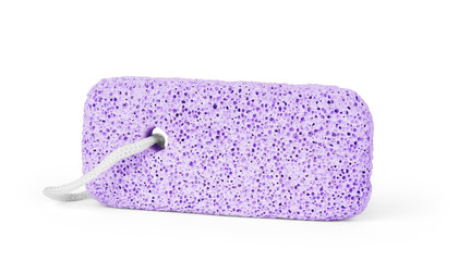 pumice stone with rope on white background