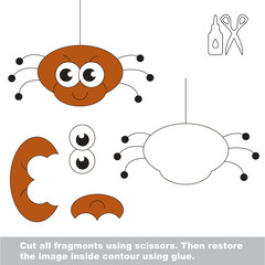 Paper kid game. Easy application for kids with funny spider.