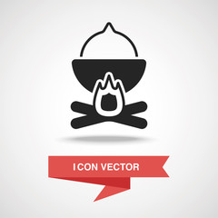 Fototapeta premium camping fire icon
