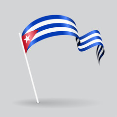 Cuban wavy flag. Vector illustration.