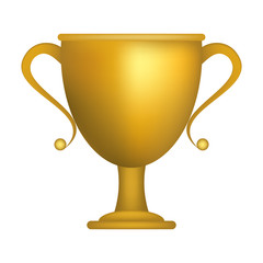 flat design trophy cup icon vector illustration