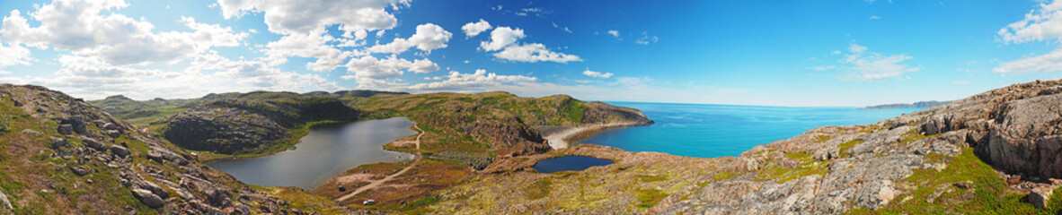 Tundra in the north of Russia. Panorama