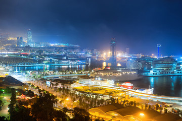City of Barcelona at night