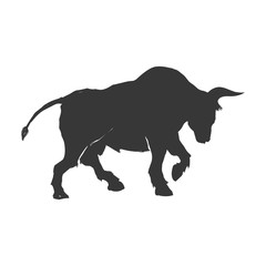 bull horn animal silhouette farm icon. Isolated and flat illustration. Vector graphic