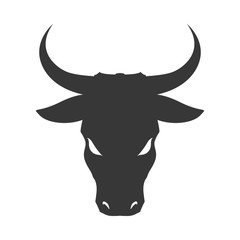 bull horn animal silhouette farm icon. Isolated and flat illustration. Vector graphic