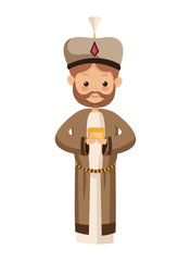 flat design melchior magi icon vector illustration