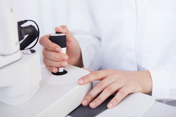 oculist working close up