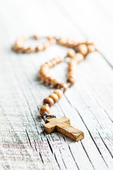 wooden rosary beads