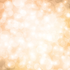 Bokeh beige background. Sparkling festive backdrop.