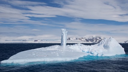 eautifully shaped big iceberg floating in Antarctic Ocean