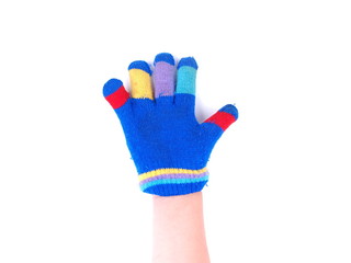 baby gloves on white background