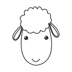 flat design sheep cartoon icon vector illustration