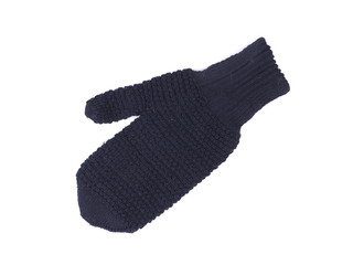 knitted mittens on a white background
