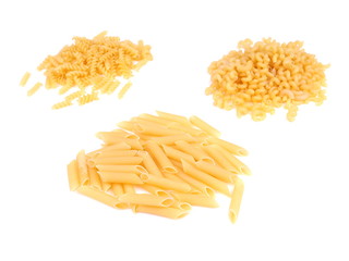 frame of pasta on a white background