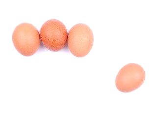 Chicken eggs on a white background