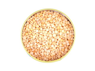 dry peas on a white background
