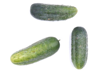 cucumbers on white background