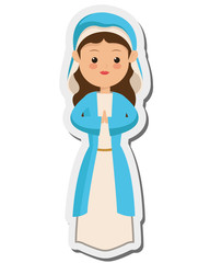 flat design virgin mary icon vector illustration