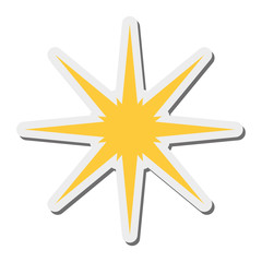 flat design sparkling star icon vector illustration