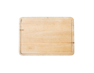 A Wooden Cutting Board in Rectangular Forms Isolated on A White
