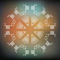 Tribal pattern, ethnic or aztec style. Vector icon, logo design