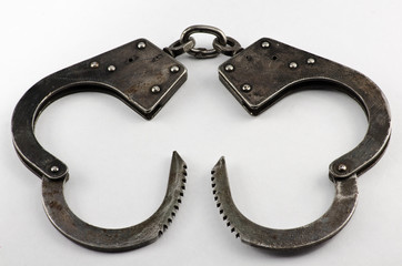 old metal handcuffs