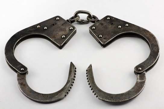 old metal handcuffs