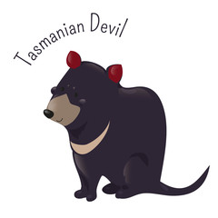 Cartoon Tasmanian devil isolated on white