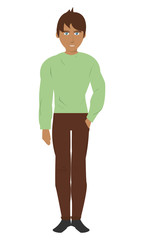 flat design single man with pants and shirt icon vector illustration