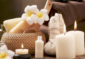 Obraz na płótnie Canvas Indoor spa massage setting 