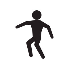 pictogram action silhouette move icon. Isolated and flat illustration. Vector graphic