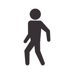 pictogram action silhouette move icon. Isolated and flat illustration. Vector graphic