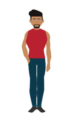 Fototapeta premium flat design single man with pants and shirt icon vector illustration