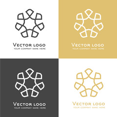 Set of vector abstract geometric logo. Celtic style. Sacred geometry icon.