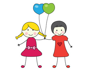 Illustration of Kids Friendship