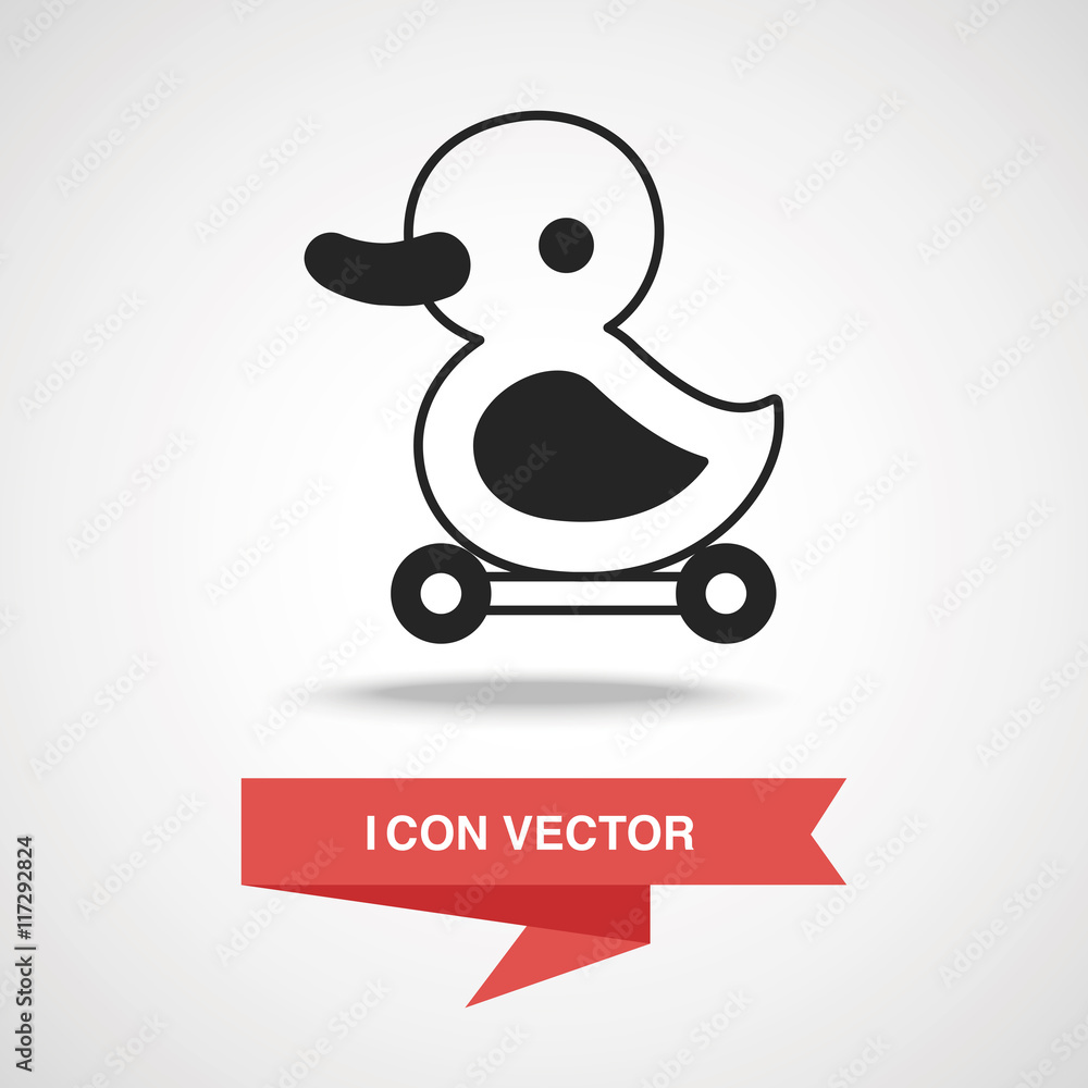 Sticker baby toy duck icon