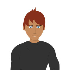 flat design single man icon vector illustration