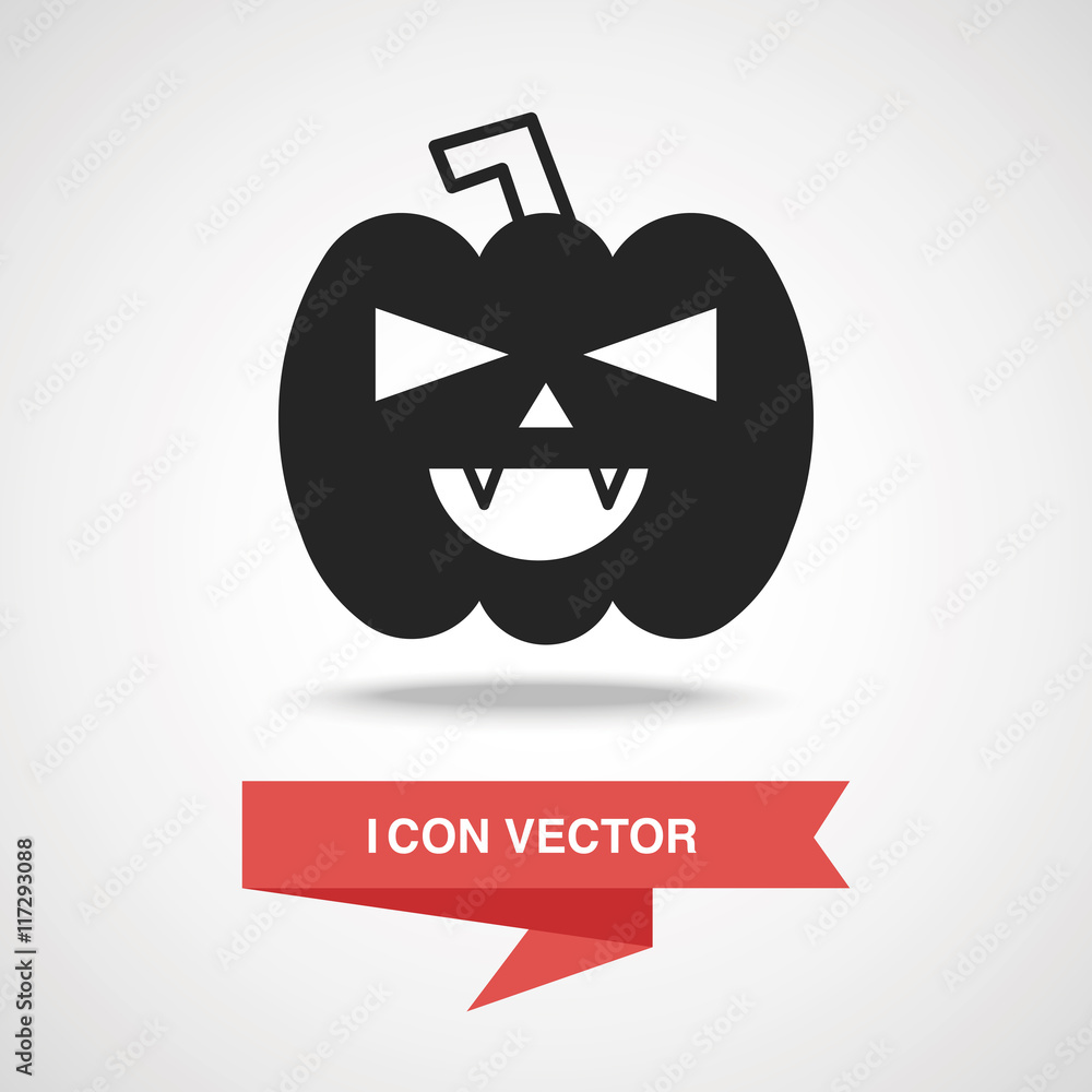 Sticker halloween pumpkin icon