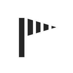 Wind Speed Flag. Weather forecast icon.