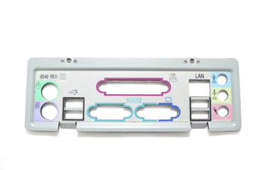 Obraz premium Слоты на белом фоне крупным планом компьютеры электроника 