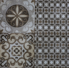 tile with abstract geometric shapes