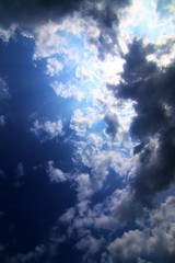 Naklejka na ściany i meble sky clouds,sky with clouds and sun
