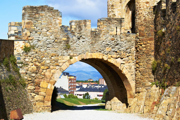 Main entrance to the castle of Ponferrada, Spain