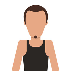 flat design single man with facial hair icon vector illustration