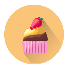 Cartoon dessert cake icon
